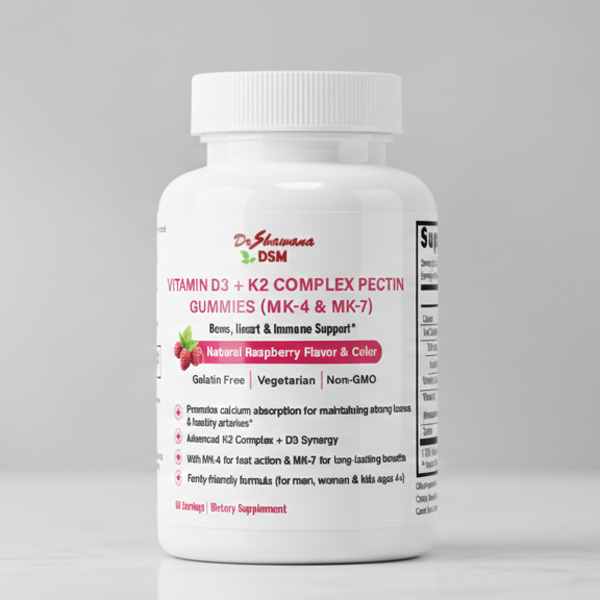 Vitamin D3 + K2 Complex Pectin Gummies bottle by Dr. Shawana DSM